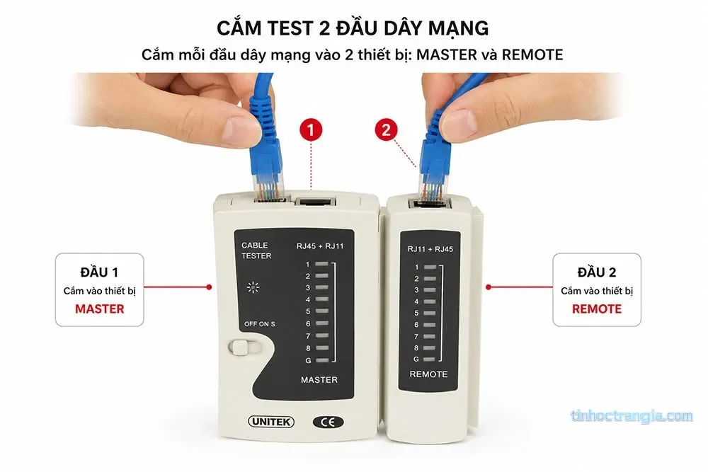 Máy test cáp mạng RJ45/RJ11 Unitek OT40GY (45485) 3
