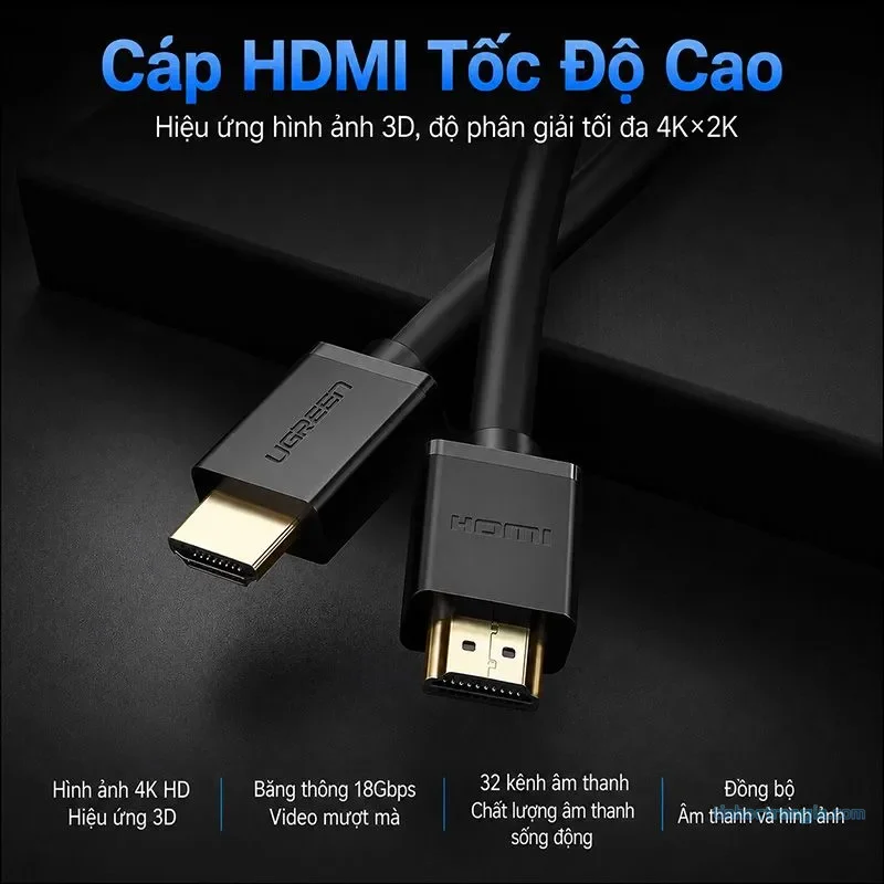 Cáp HDMI 2.0 Ugreen Hỗ Trợ 4K@60Hz Cao Cấp (0.5M - 3M) 2