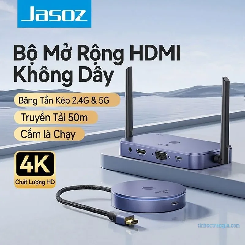 Bộ Truyền Tín Hiệu HDMI Không Dây Jasoz G145 T-G168 - Hỗ Trợ 4K@30Hz, Khoảng Cách 50M - hover