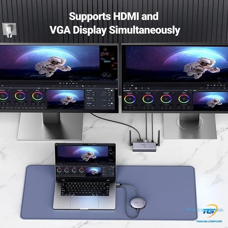 Bộ truyền tín hiệu HDMI và VGA không dây 50M Ugreen CM586 (90909A) hỗ trợ 4K 3